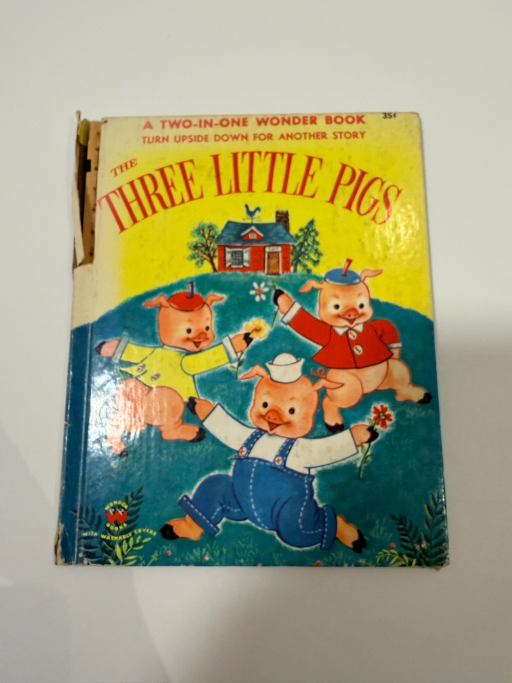 Vintage Two-in-One Wonder Book – Three Little Pigs & Red Riding Hood – Flip Book